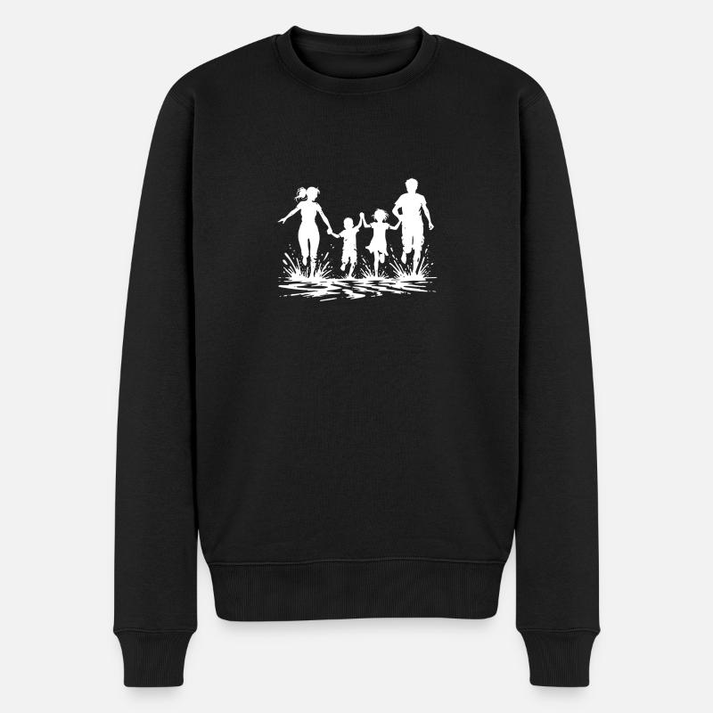 Modderlauf mit der ganzen Familie - Männer Premium Bio Pullover - Schwarz