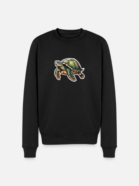 Lebendige Meeres-Schildkröte - Männer Premium Bio Pullover - Schwarz