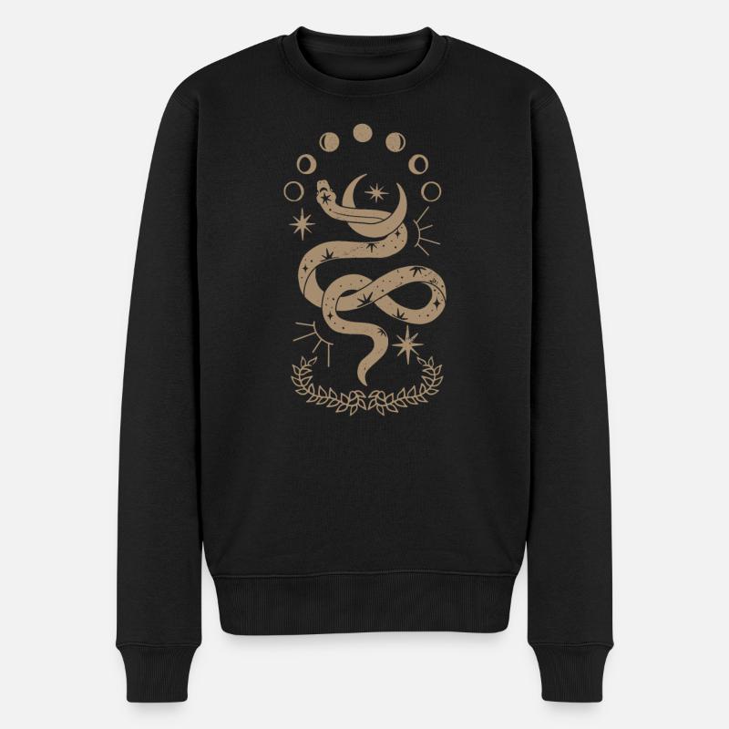 Serpent Céleste Lune Mystique Gothique - Pull Premium bio Homme - noir