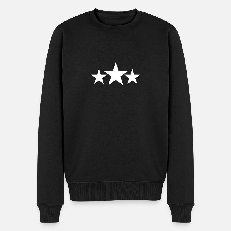 3 stars x2 DE - Männer Premium Bio Pullover - Schwarz