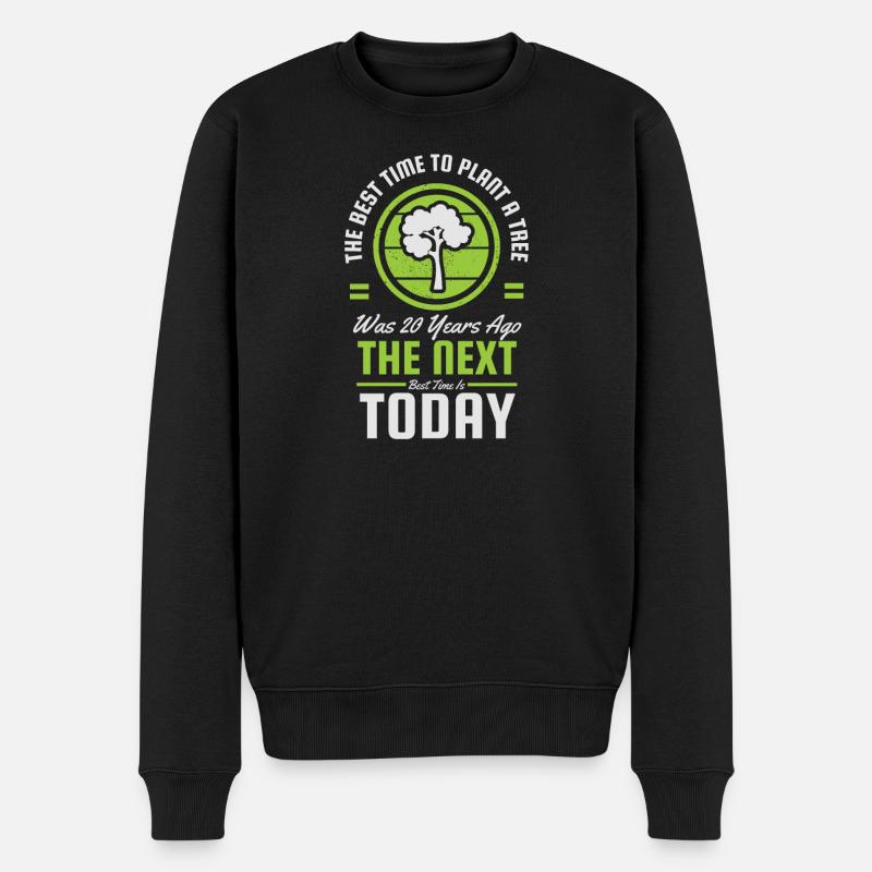 Next Time Today Tree Logo - Men's Premium Organic Jumper - black