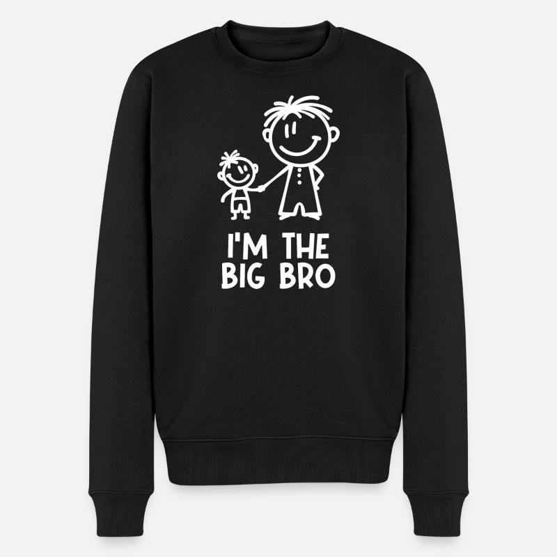 Großer Bruder Statement Bro Geschwisterliebe - Männer Premium Bio Pullover - Schwarz