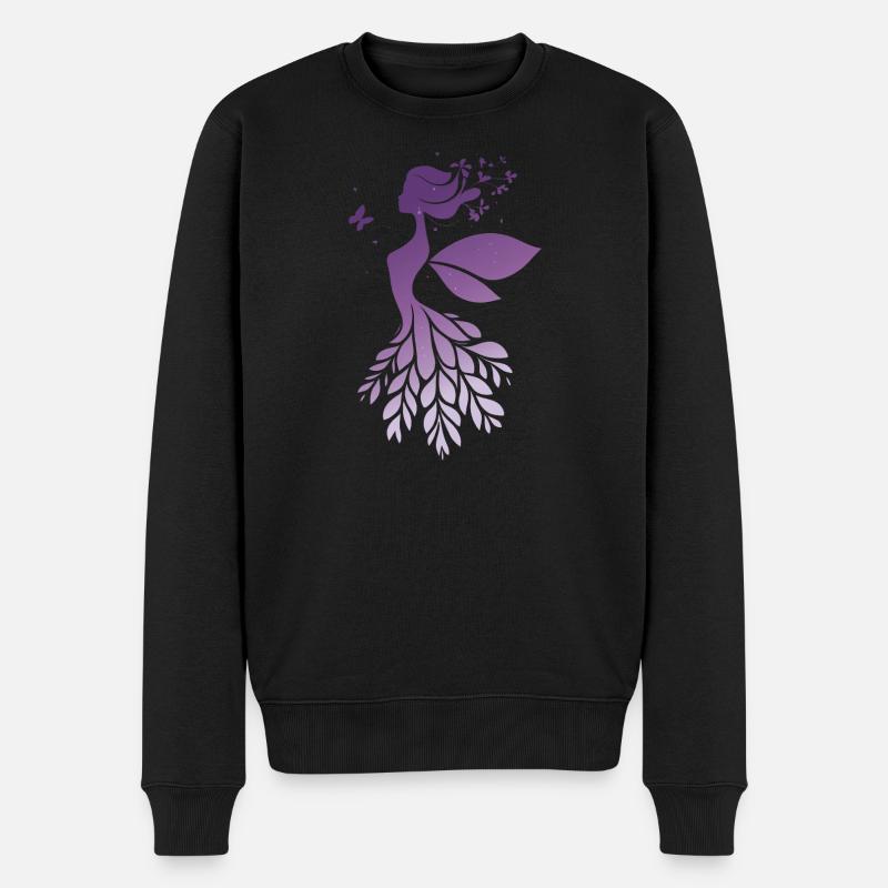 Conte de fées Silhouette de fée Violet Nature Design - Pull Premium bio Homme - noir