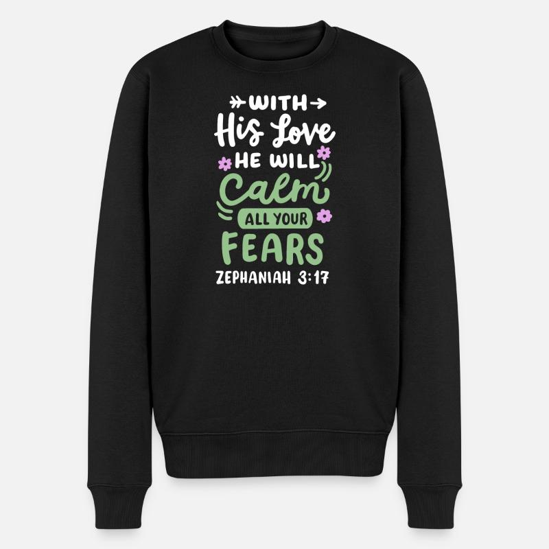 Christlicher Bibelvers - Männer Premium Bio Pullover - Schwarz