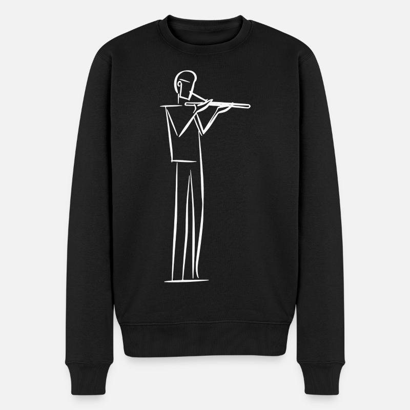 Flûtiste Line Art - Pull Premium bio Homme - noir