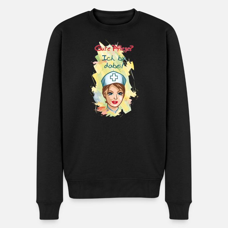 Gute Pflege? Ich bin dabei als Pflegekraft - Männer Premium Bio Pullover - Schwarz