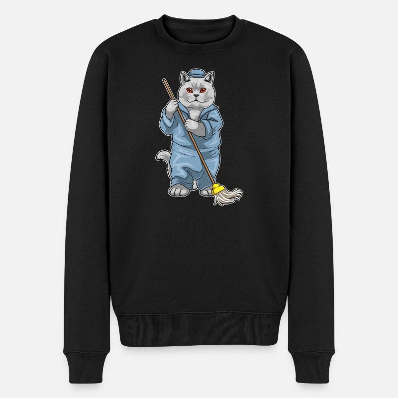 Balai nettoyant british shorthair - Pull Premium bio Homme - noir