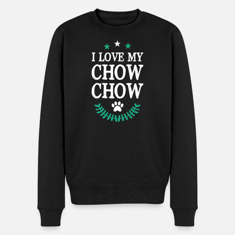 CHOW_CHOW - Männer Premium Bio Pullover - Schwarz