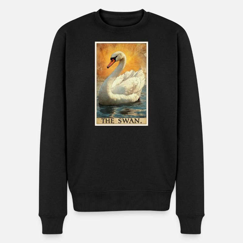Schwäne Schwan - Männer Premium Bio Pullover - Schwarz