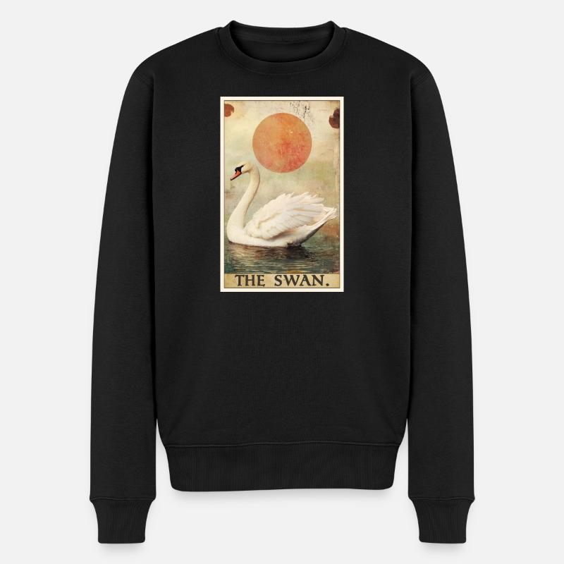 Schwäne Schwan - Männer Premium Bio Pullover - Schwarz