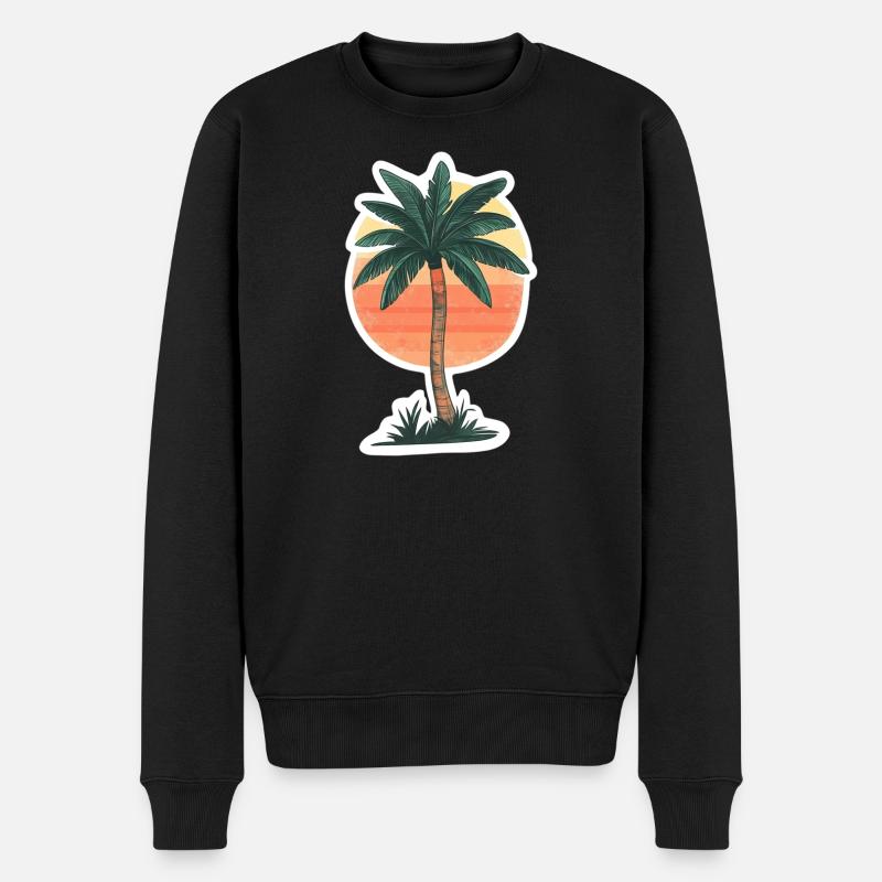 Palme - Männer Premium Bio Pullover - Schwarz