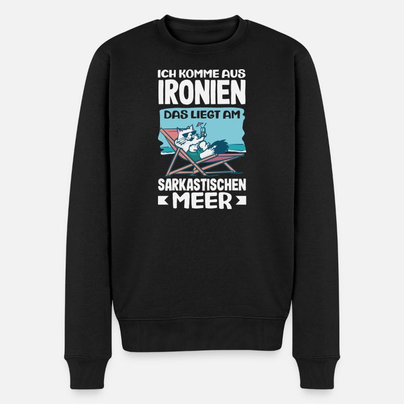 Je viens des ironies – Mer sarcastique - Pull Premium bio Homme - noir