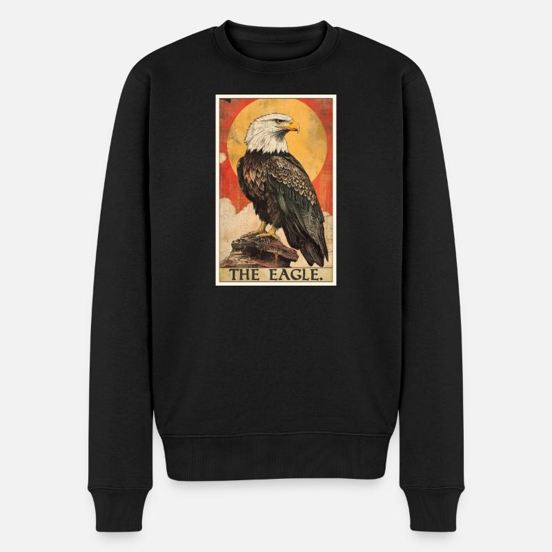 Adler - Männer Premium Bio Pullover - Schwarz