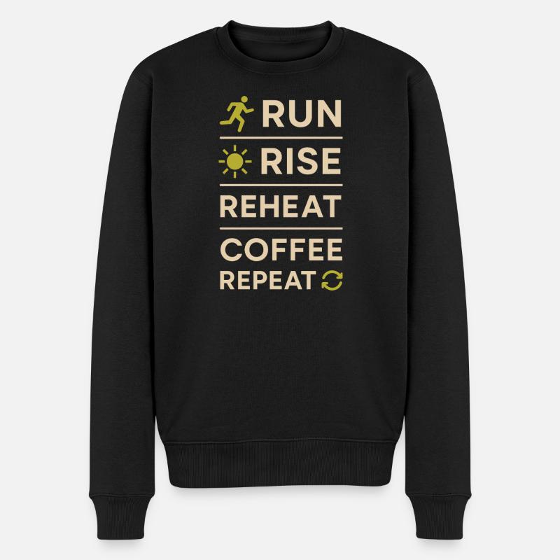 Laufende Mama, Papa, Joggende Eltern - Männer Premium Bio Pullover - Schwarz