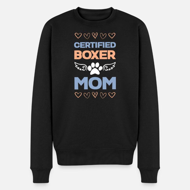 Zertifizierte Boxer-Mama - Männer Premium Bio Pullover - Schwarz