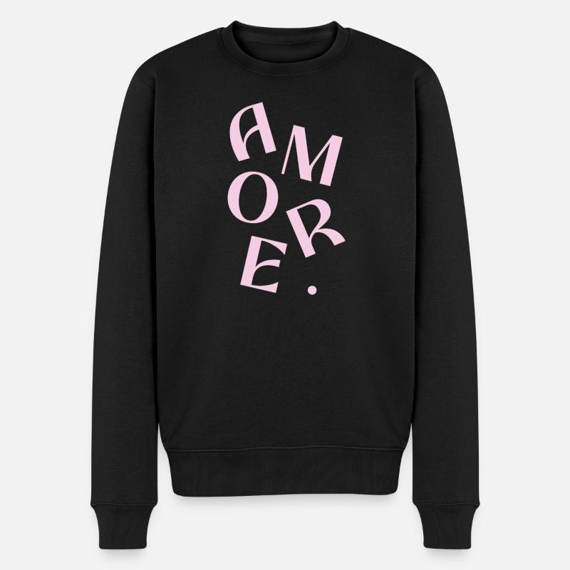 Conception de texte Pink Amore - Pull Premium bio Homme - noir
