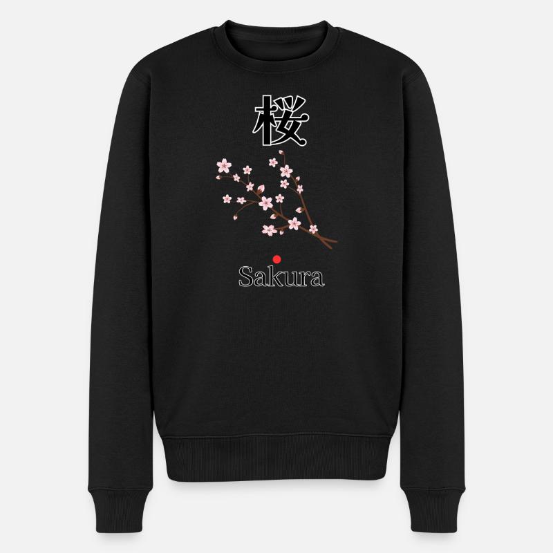 Sakura – Japanische Kirschblüte | Torii Apparel - Männer Premium Bio Pullover - Schwarz