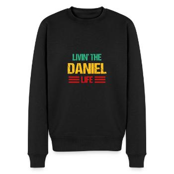 Daniel - Männer Premium Bio Pullover - Schwarz - Vorne - Nico (187cm)