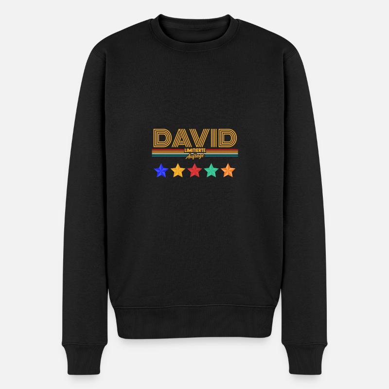 David - Männer Premium Bio Pullover - Schwarz