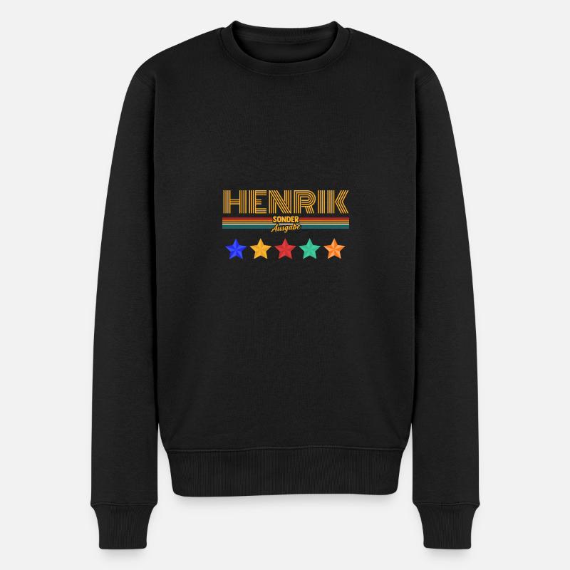 Henrik - Männer Premium Bio Pullover - Schwarz