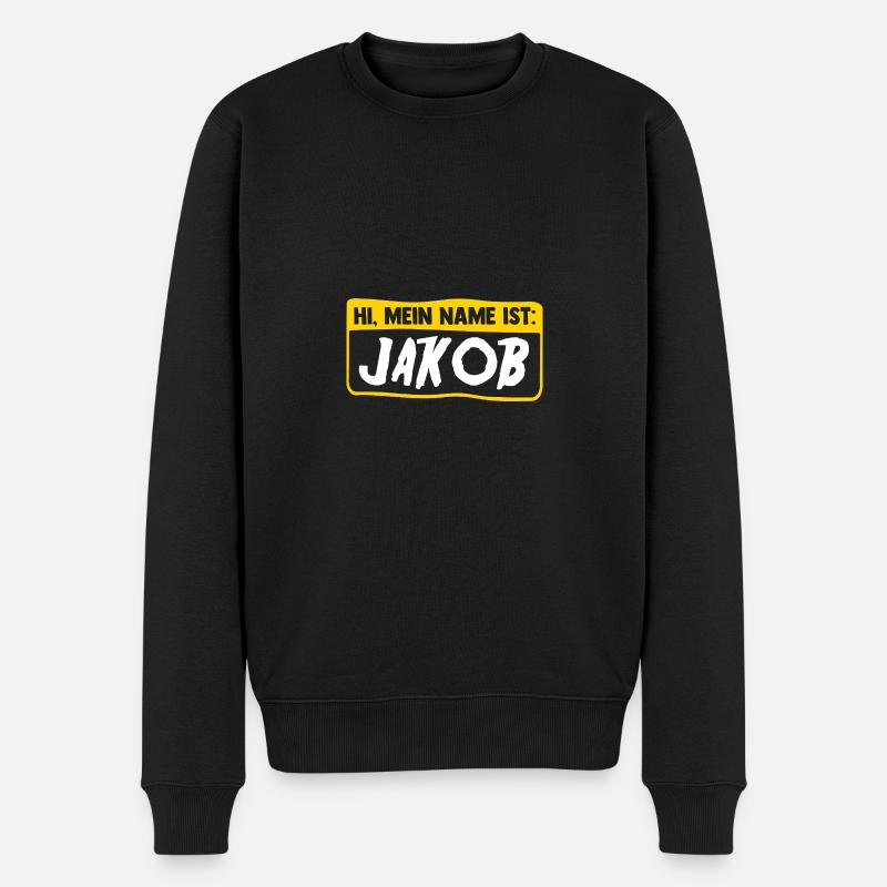 Jakob - Männer Premium Bio Pullover - Schwarz