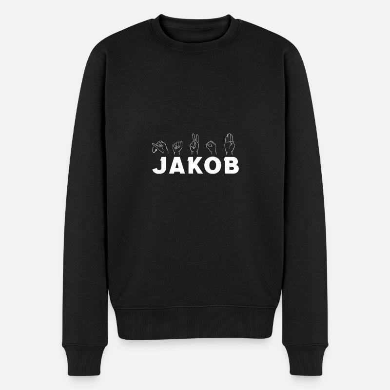 Langue des signes Jakob - Pull Premium bio Homme - noir