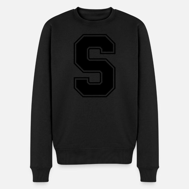 buchstabe S - Männer Premium Bio Pullover - Schwarz