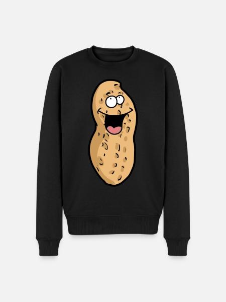 Happy Peanut Emotie Gevoelens Grappig Gelukkig - Mannen Premium Bio sweater - zwart