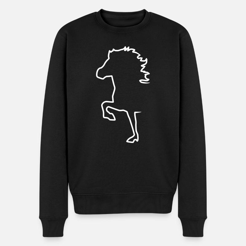 Islandpferd Silhouette - Männer Premium Bio Pullover - Schwarz