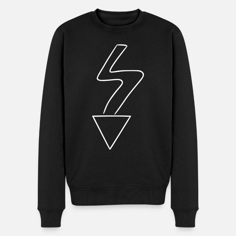 Flèche dessin esquisse blanc - Pull Premium bio Homme - noir