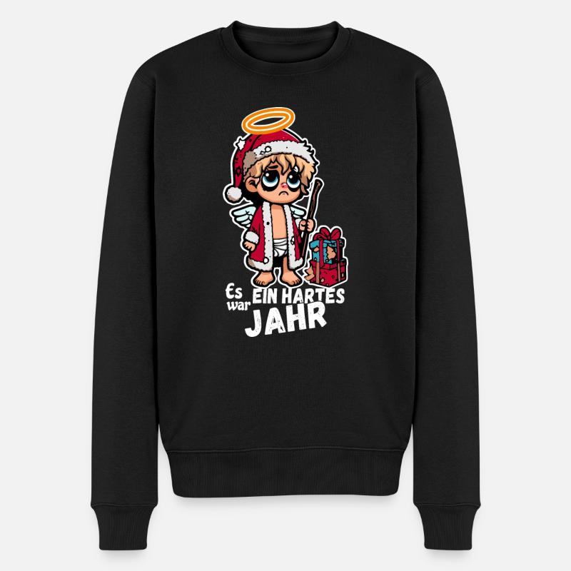 Lustiger Christkind Spruch - Männer Premium Bio Pullover - Schwarz