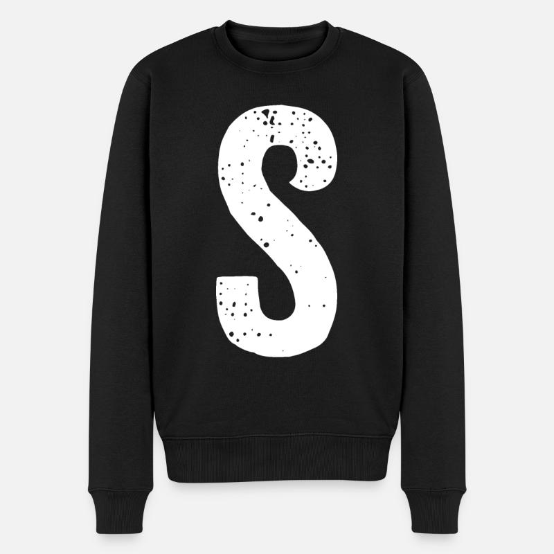 Lettre S - Pull Premium bio Homme - noir