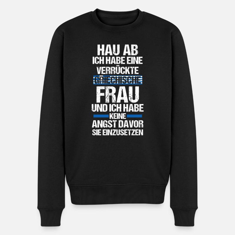 Griechen Griechenland - Männer Premium Bio Pullover - Schwarz