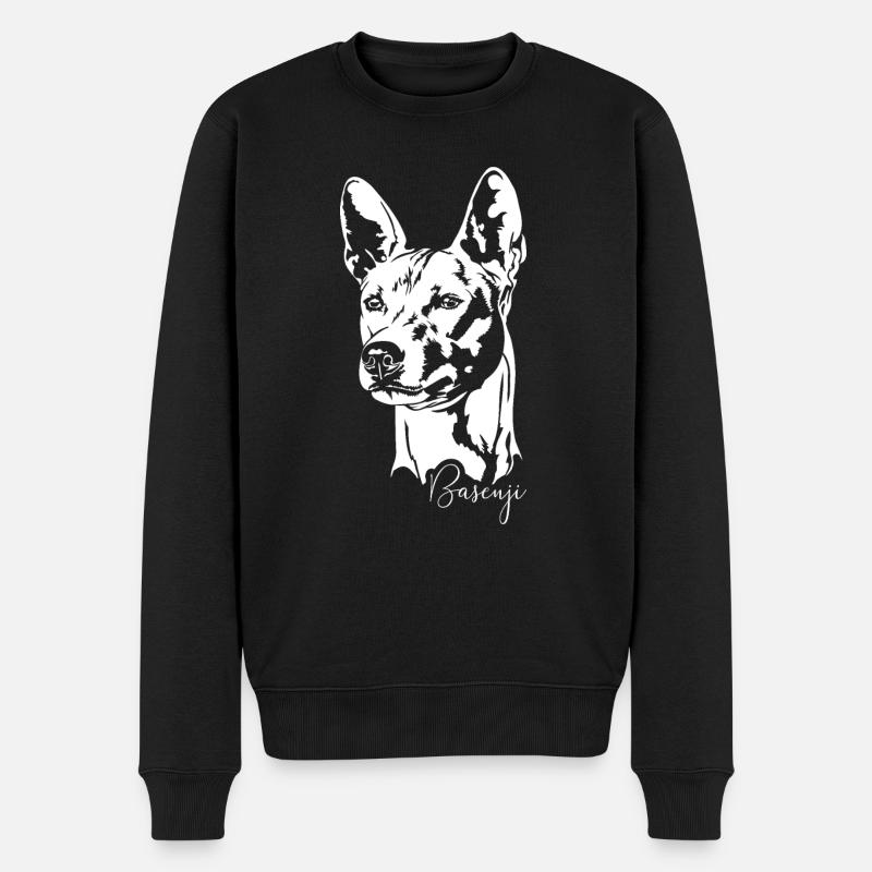 BASENJI Portrait Chien Portrait Chiens Wilsigns - Pull Premium bio Homme - noir