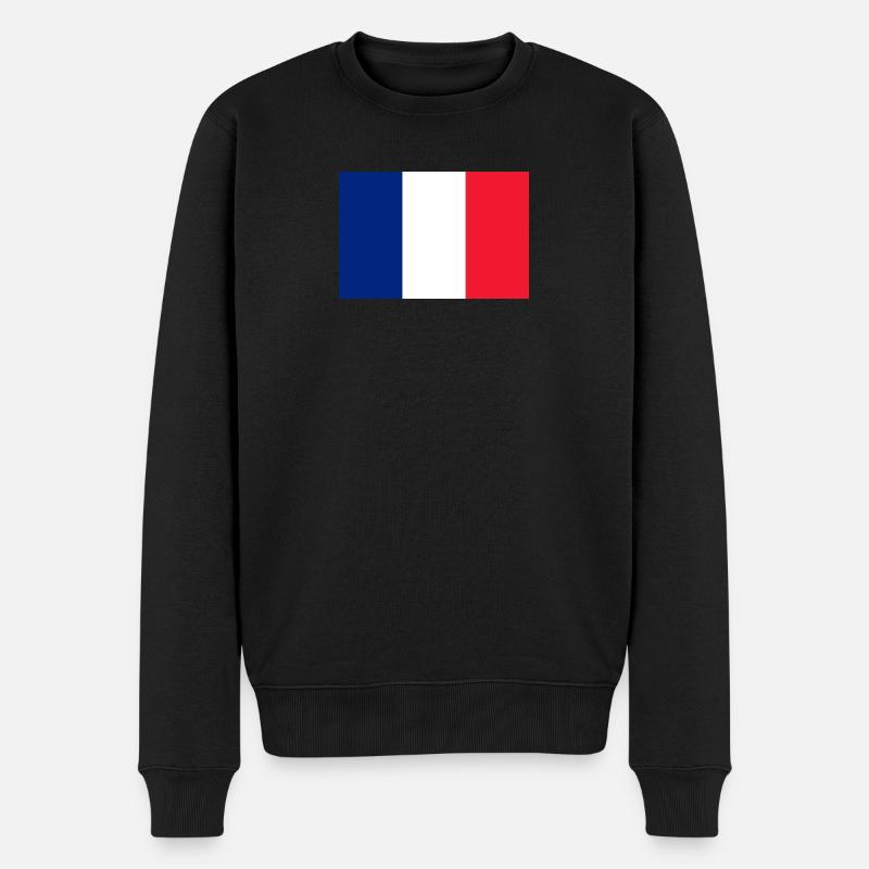 Drapeau français sur le coeur - Pull Premium bio Homme - noir