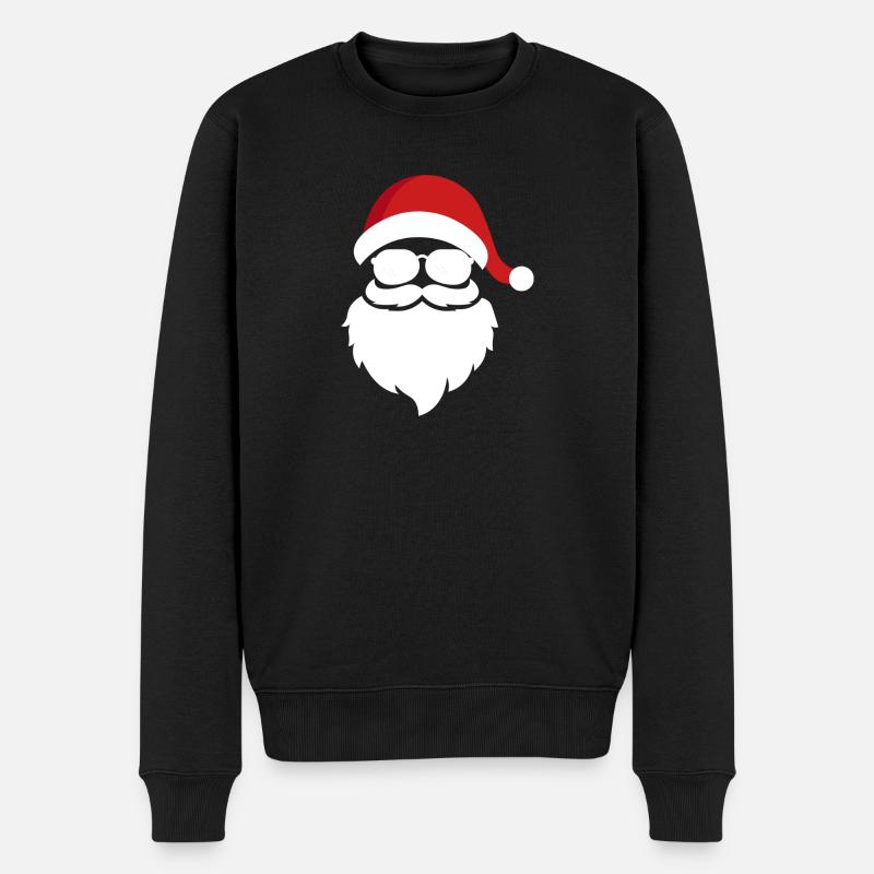 Weiß Rot Weihnachtsmann T Shirt - Männer Premium Bio Pullover - Schwarz