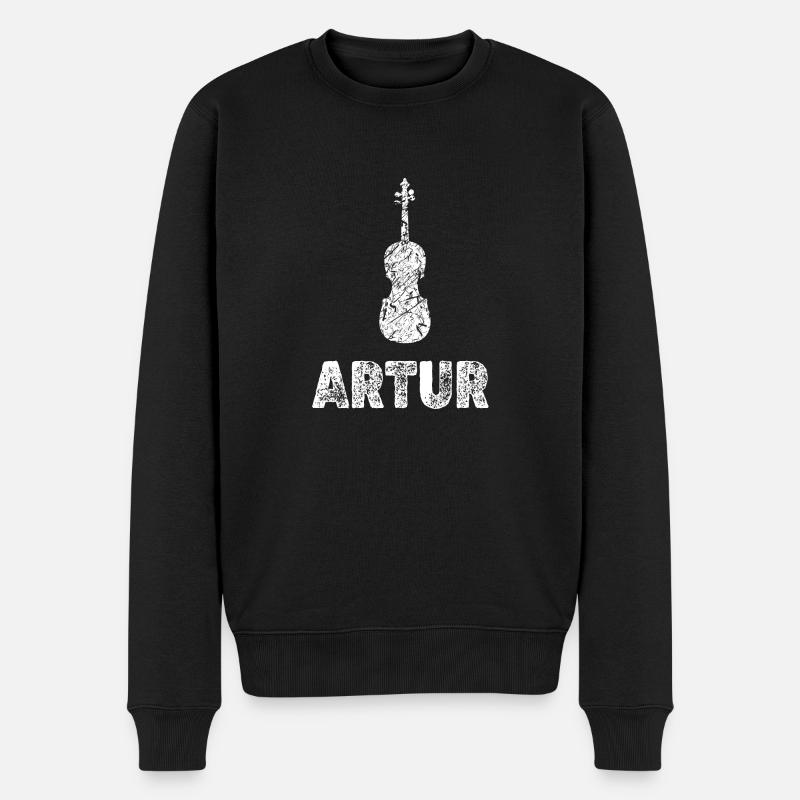 Bratsche Artur - Männer Premium Bio Pullover - Schwarz