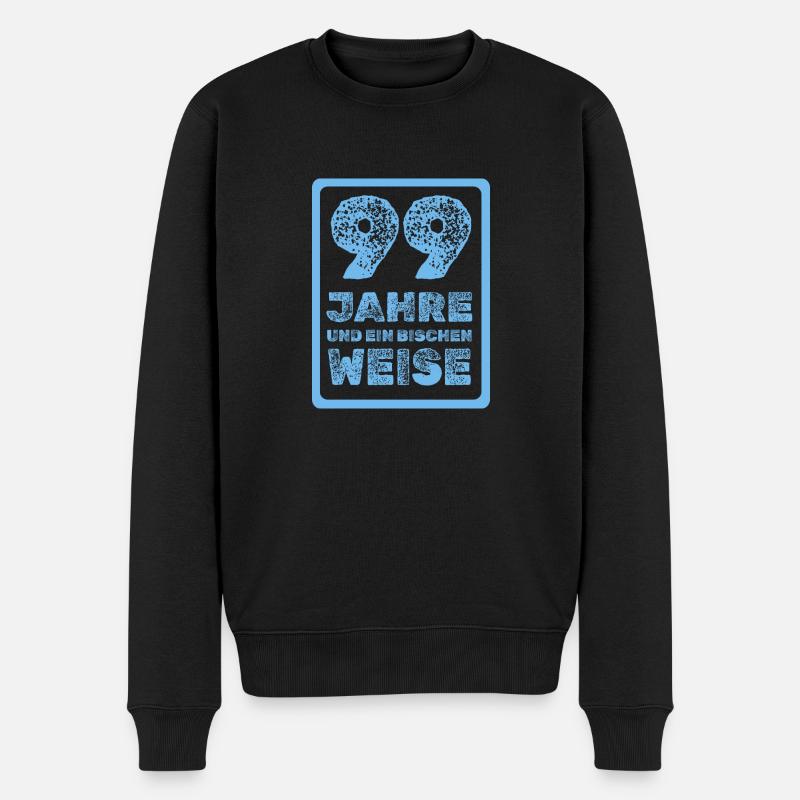Spruch 99 - Männer Premium Bio Pullover - Schwarz