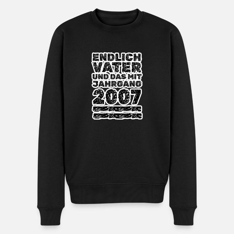 Vater 2007 - Männer Premium Bio Pullover - Schwarz