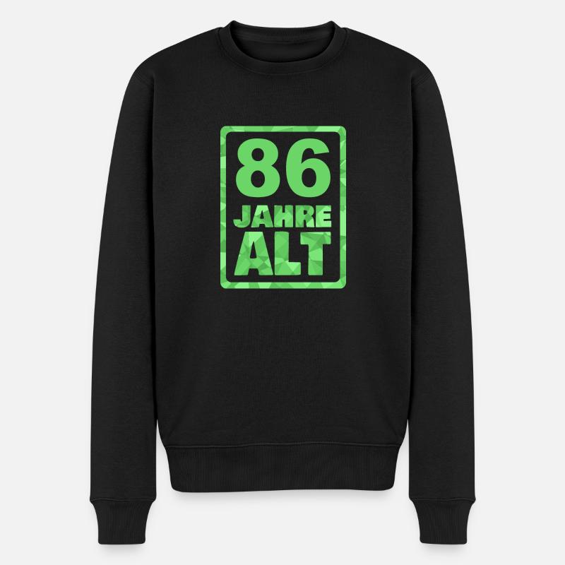 Jahr 86 - Männer Premium Bio Pullover - Schwarz