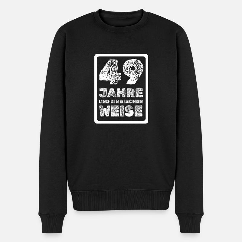 Spruch 49 - Männer Premium Bio Pullover - Schwarz