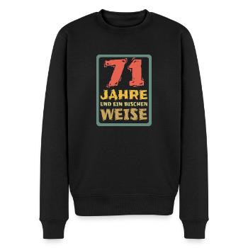 71 - Männer Premium Bio Pullover - Schwarz - Vorne - Nico (187cm)