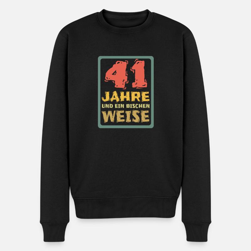 Spruch 41 - Männer Premium Bio Pullover - Schwarz