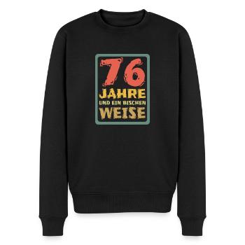 Alter 76 - Männer Premium Bio Pullover - Schwarz - Vorne - Nico (187cm)