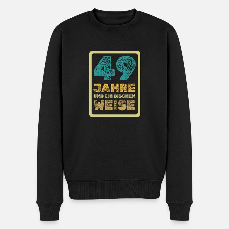 49 - Männer Premium Bio Pullover - Schwarz