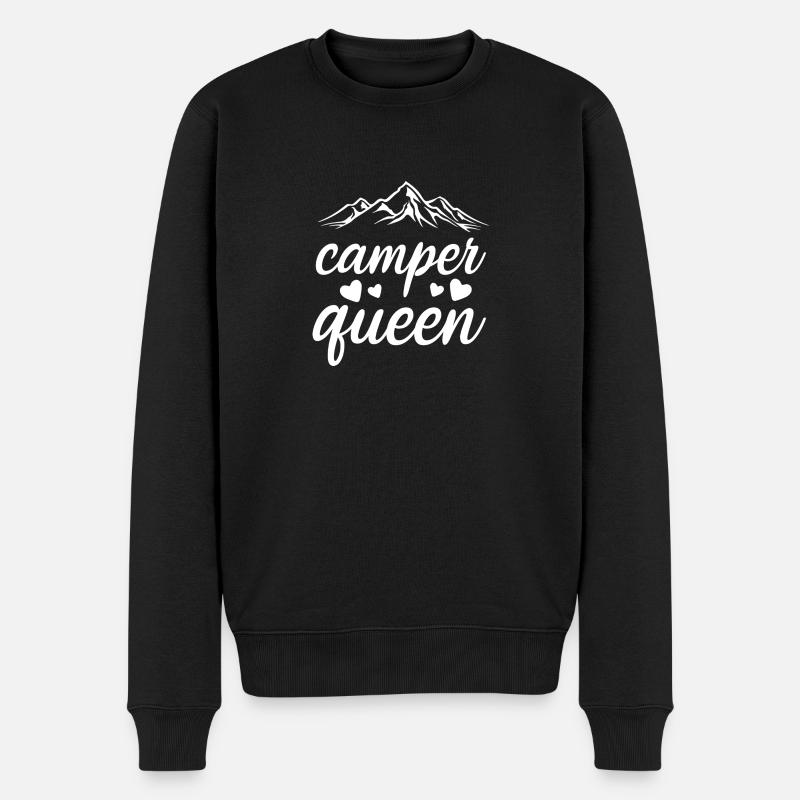Camping Queen - Männer Premium Bio Pullover - Schwarz