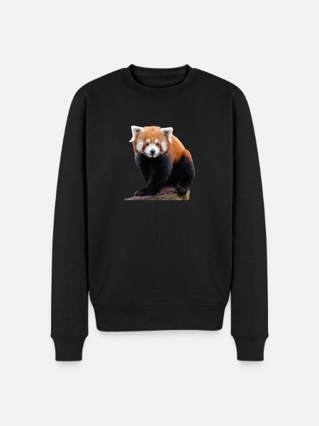Sweet little red panda and cute cat bear - Men's Premium Organic Jumper - black