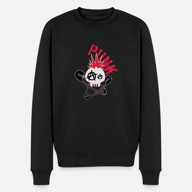 skull-Punk by Little - Pull Premium bio Homme - noir