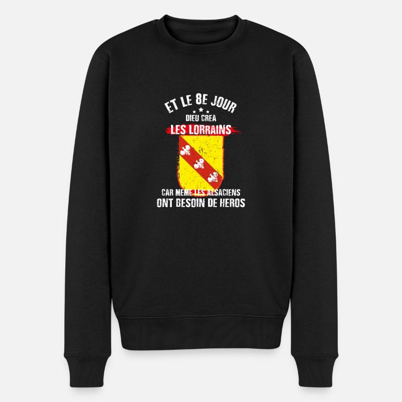 Au 8eme jour, Dieu créa les lorrains - Pull Premium bio Homme - noir