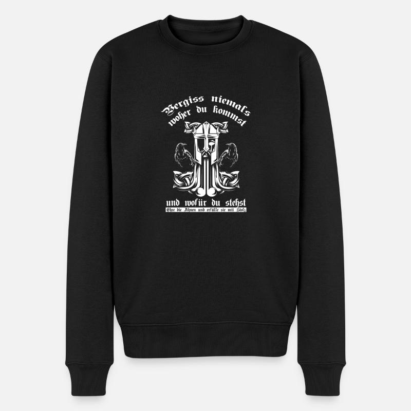 Ehre die Ahnen - Männer Premium Bio Pullover - Schwarz